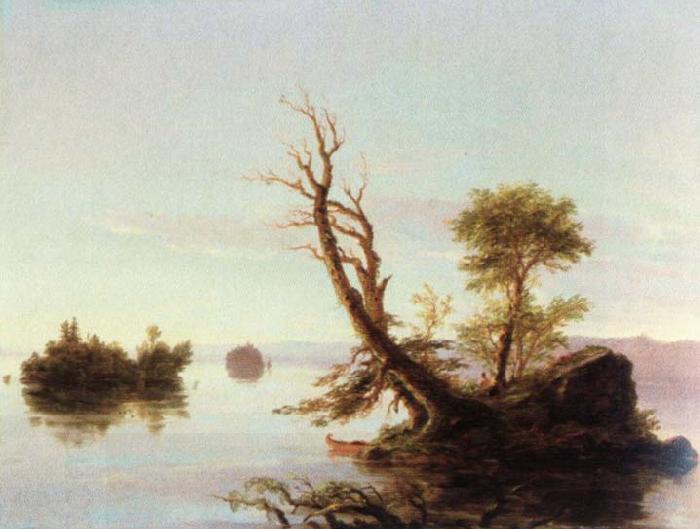 Thomas Cole american lake scene oil painting picture